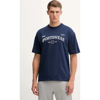 Bavlněné tričko Hummel pánské, modrá barva, s potiskem, 229841 57X, vel. XXL