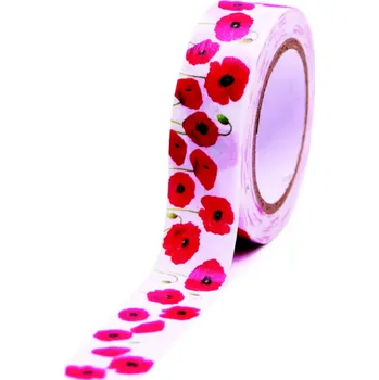 Lepicí páska Dekorační páska GG FT 933432 Field poppy 10m x 15mm