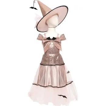 Karnevalový kostým Kostým pro holčičku s kloboukem čarodějnice Great Pretenders - Glam witch 5-6 let