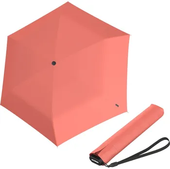 Deštník Knirps US.050 ultra light slim manual salmon - lehký dámský skládací plochý deštník