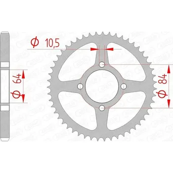 Nářadí na motocykly Zadní rozeta Afam 49 zubů Suzuki RV 125 Van Van 02-17