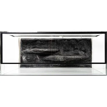 Terárium Skleněné terárium 80x40x40 s 3D pozadím 3D pozadí: Černé s výstupkem