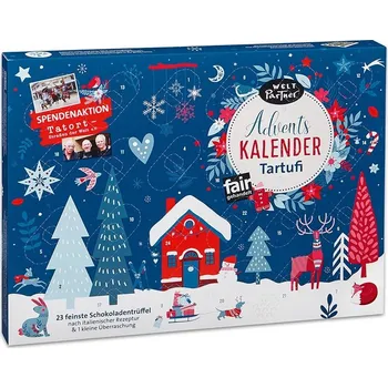 Čokoláda WeltPartner Adventní kalendář s čokoládovými lanýži Tartufi, 310 g