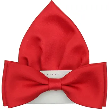 Motýlek Červený pánský motýlek matný s kapesníčkem