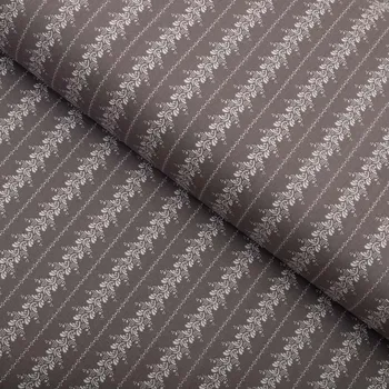 Bavlněná látka/plátno Sandra SA-675 Lidový vzor na tmavě šedém - šířka 140 cm