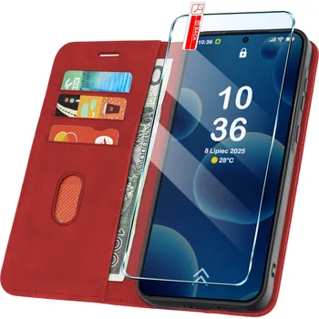 Pouzdro na mobilní telefon Flipové pouzdro KrainaGSM pro Samsung Galaxy A36, červené
