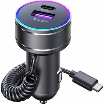 K16A sada autonabíječky s porty USB-C / USB-A a kabelu USB-C - 30W - 1,2 m - černá