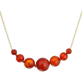 Náhrdelník Pozlacený náhrdelník s červeným achátem 12187.3