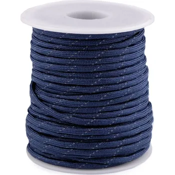 Pro Háčkování Paracord šňůra s reflexní nití 4 mm tmavě modrá