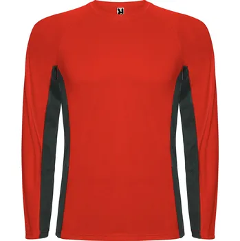 Pánské oblečení ROLY Pánské tričko Shanghai s dlouhým rukávem Velikost: XXL, Barva: červená/tmavošedá (6046)
