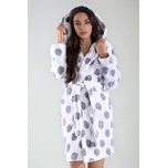 Hřejivý dámský župan Ruby bílý s puntíky S