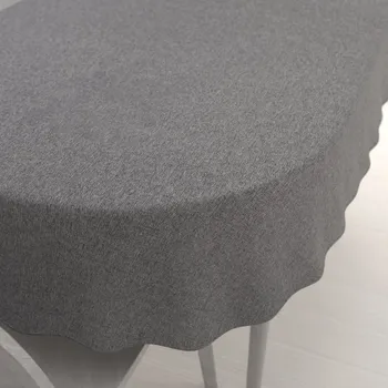 ubrus Velký dekorační oválný ubrus BKT-551 Šedý režný 160x200 cm