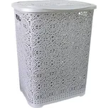 Mega Plast Mega Plast, Koš na prádlo MONAKO, 57 x 45 x 38 cm, šedá metalíza
