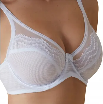 Podprsenka Měkká podprsenka s krajkou a mašličkou Selene Maribel, bílo-bílá 85C