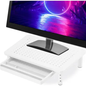 Držák monitoru Stojan na notebook / monitor NANKIN se šuplíkem bílý