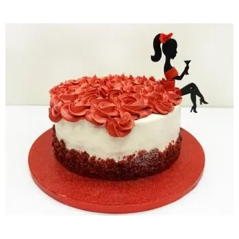 Dortová svíčka Narozeninový zápich na dort silueta ženy se sklenkou v ruce