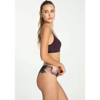 Kalhotky Dámské kalhotky Velvet Bloom Tanga Brasil - Julimex fialová vzor M