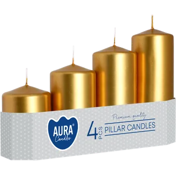 Svíčka Adventní svíčky schody zlatá 50/4 sw50/4-213 Aura