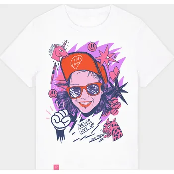 Dámské tričko Triko Jenny - NINA - Never Give Up – white Velikost: XS