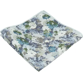 Látkový kapesník Modrý pánský kapesníček s květy