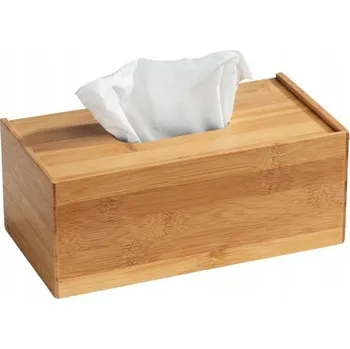 Úložný box Krabička Na Ubrousky bambusová krabička na kapesníky Wenko