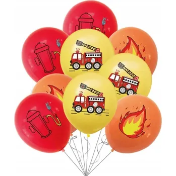 Balónek Latexové balónky hasič 30cm 9ks hasičské narozeniny