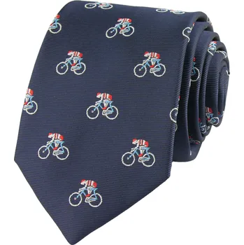 Kravata Tmavě modrá pánská kravata CYKLISTA