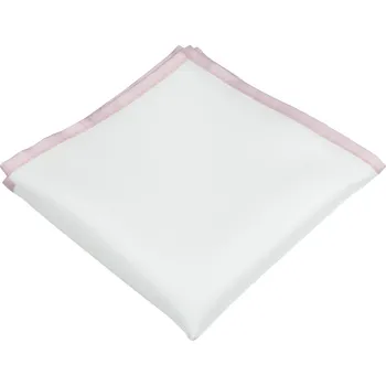 Látkový kapesník Bílý pánský kapesníček se starorůžovým lemem