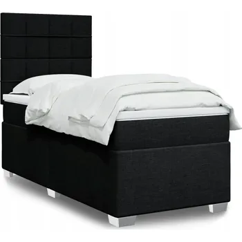 Postel Čalouněná jednolůžková postel VidaXL 90x200 cm černá