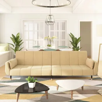 Pohovka Pohovka VidaXL 220 x 84,5 cm látka béžová