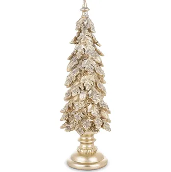 Vánoční dekorace Ozdobný vánoční stromeček 30 x 9 x 9 cm žlutá barva 170857 18X