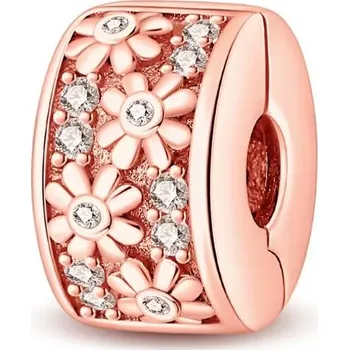 Korálek Prosperk Korálek na náramek s kytičkami rose gold