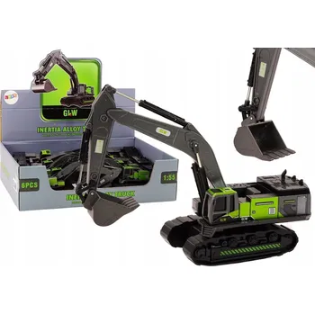 autíčko Pásový bagr kovový lžíce 1:55 černo-zelený