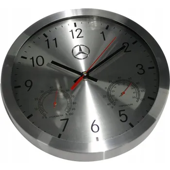 Hodiny MERCEDES Hliníkové nástěnné hodiny stříbrné OE