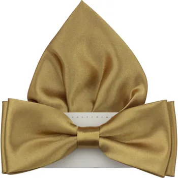 Motýlek Zlatý pánský motýlek lesklý s kapesníčkem