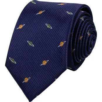 Kravata Tmavě modrá pánská kravata PLANETY