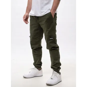 KAPSÁČE Pánské látkové JOGGER kalhoty KHAKI CARGO Jigga 6 KAPES S