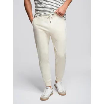 Pánské tepláky jogger - krémové V11 OM-PABS-0173 - S