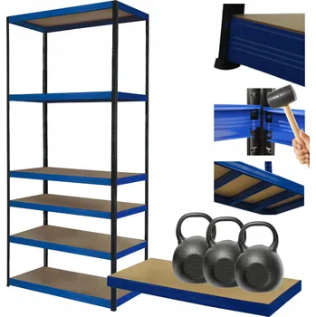 regál Kovový regál skladový stojan HELIOS 196x100x35cm 6 polic x 350kg SILNÝ POLSKÝ