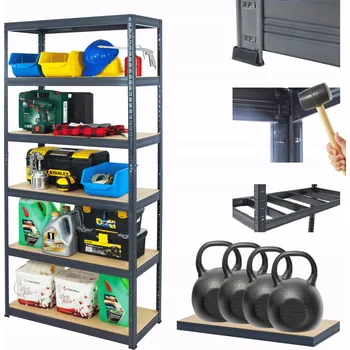 Dílenský regál Kovový regál HELIOS premium, skladový, garážový, 213x75x40 cm, 6 polic, nosnost 400 kg na polici