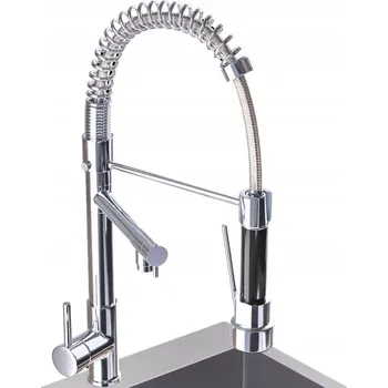 Vodovodní baterie Stojánková kuchyňská baterie Garmand AquaHelix, stříbrná