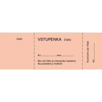 Tiskopis Bločková vstupenka 1-100 listů OP 1267 červená