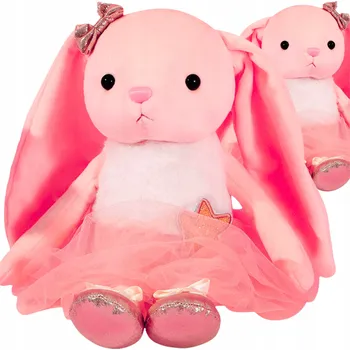 plyšák KRÁLÍČEK BALETKA PLYŠOVÁ HRAČKA, PLYŠOVÝ MAZLÍČEK PŘÍTULNÍČEK 40 cm BROSKVOVÁ