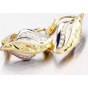 Náušnice Dámské náušnice žluté zlato 585 se zirkony 52NK-2983