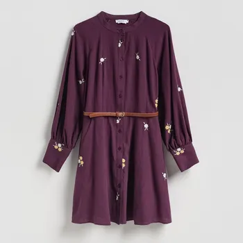 Dámské šaty Reserved - Šaty výšivkou - hnědá - 235HU-83X - 235HU-83X-XL