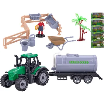 autíčko Traktor s vlečkou 19 cm volný chod s doplňky - mix variant či barev