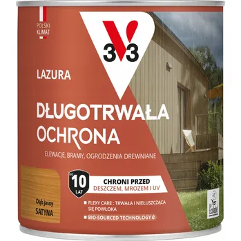 Lak na dřevo Lazura s 10letou ochranou Dub světlý saténový 0,75 l