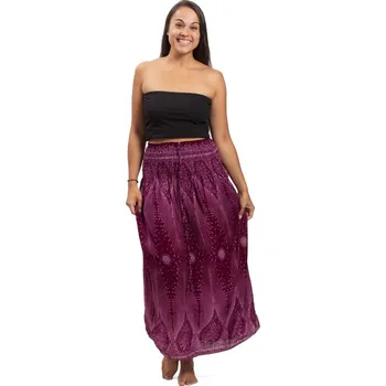 Dámská sukně Dlouhá sukně / šaty THAI PEACOCK bordó I.