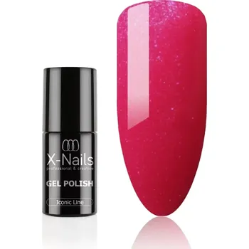 Přípravek na nehty Gel lak Iconic line, 6g – SCARLET GLOW (středně karmínově červený s jemnou perletí) (Perleťově červený gellak na nehty)