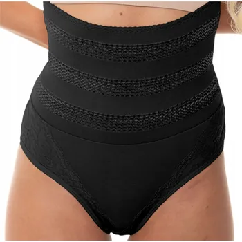 Kalhotky Zeštíhlující kalhotky Markal černé bavlněné kalhotky s krajkou XL